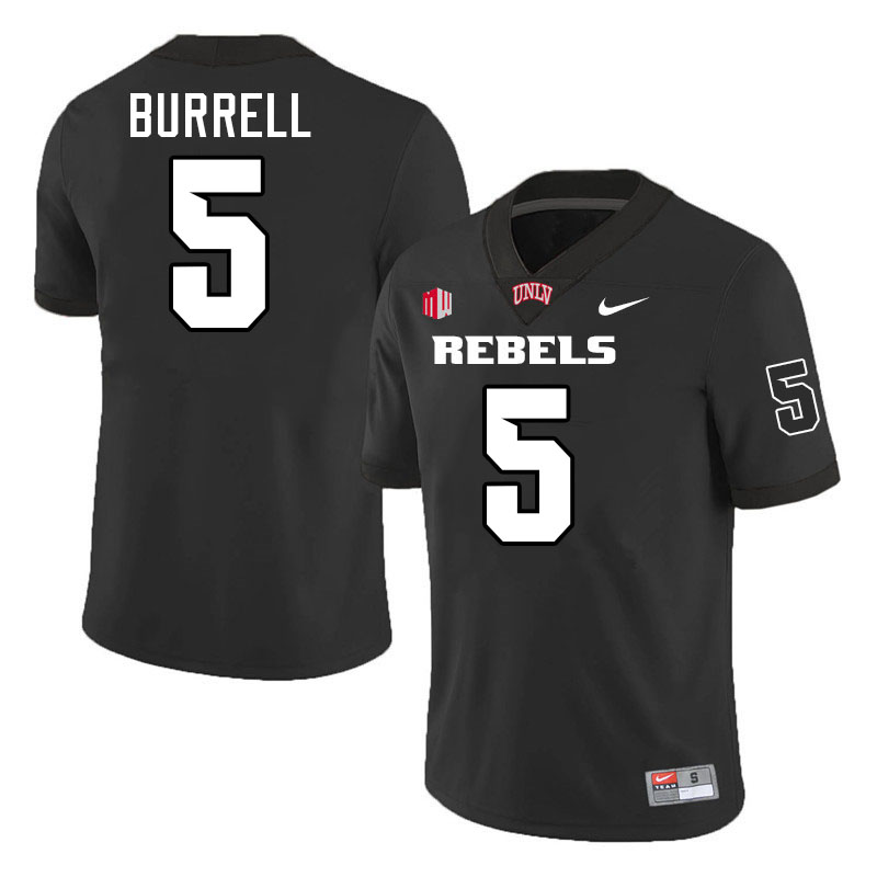 UNLV Rebels #5 Greg Burrell Jersey Football College Uniforms,Apparels-Black